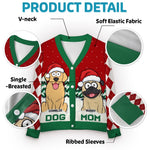 Paws To Enjoy The Season - Dog & Cat Personalized Custom Ugly Christmas Cardigan - Christmas Gift For Pet Owners, Pet Lovers