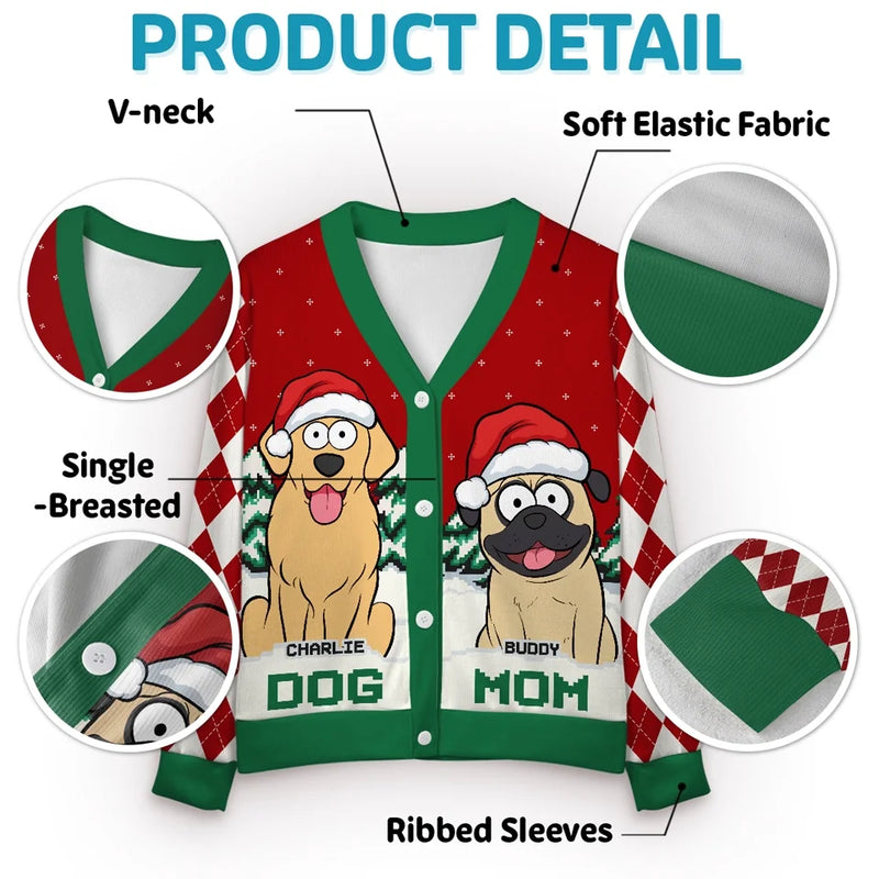 Paws To Enjoy The Season - Dog & Cat Personalized Custom Ugly Christmas Cardigan - Christmas Gift For Pet Owners, Pet Lovers