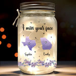 Custom Name Long Distance Gifts - Personalized Mason Jar Light