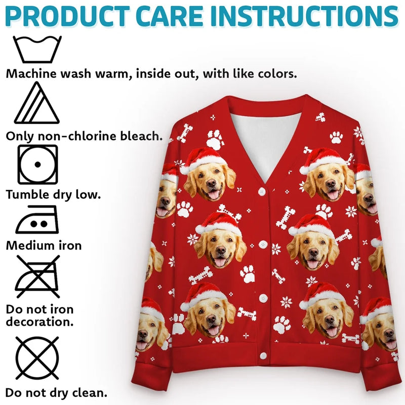 Custom Photo Christmas Cuddles From My Furry Bundle - Dog & Cat Personalized Custom Ugly Christmas Cardigan - Christmas Gift For Pet Owners, Pet Lovers
