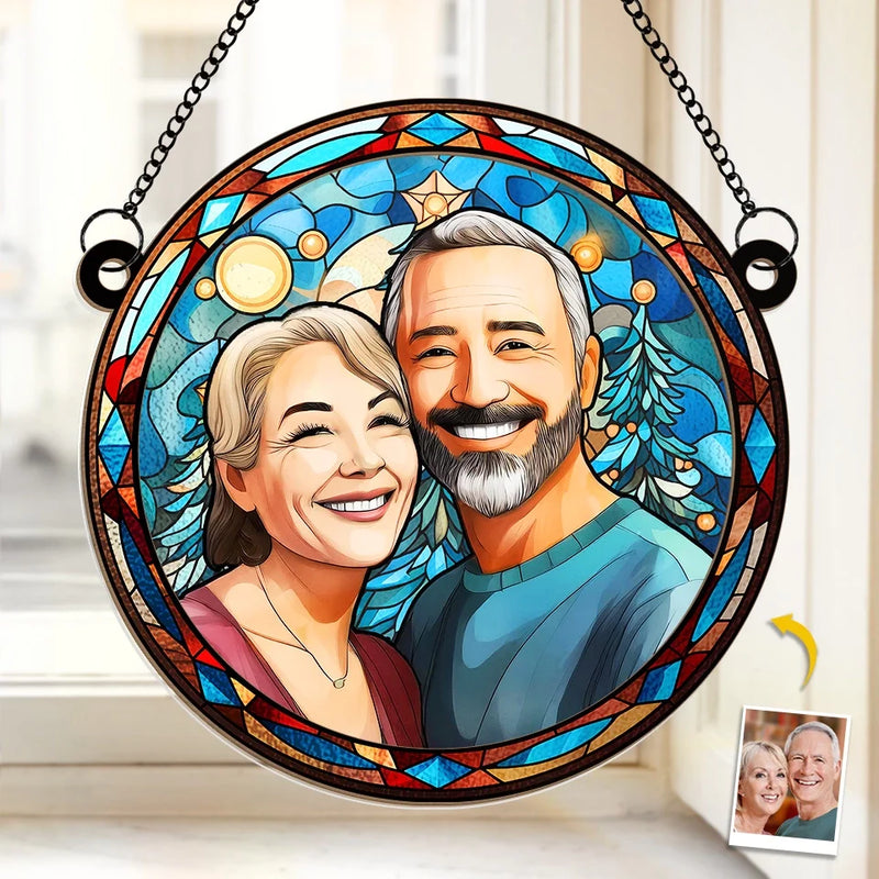 Custom Photo You’re The Missing Piece To My Puzzle - Couple Personalized Window Hanging Suncatcher Ornament - Gift For Husband Wife, Anniversary