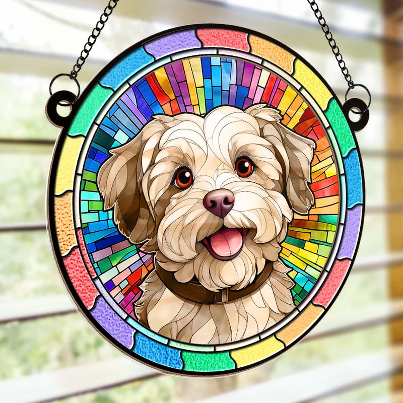 Custom Photo Forever Loved, Never Forgotten - Memorial Personalized Window Hanging Suncatcher Ornament - Sympathy Gift For Pet Owners, Pet Lovers