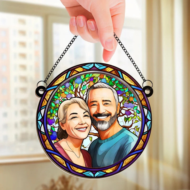 Custom Photo I Still Fall For You Every Day - Couple Personalized Window Hanging Suncatcher Ornament - Gift For Husband Wife, Anniversary