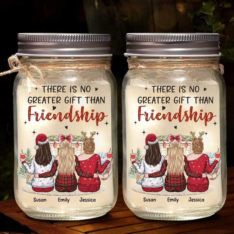 Let Friends Warm Your Heart This Christmas - Bestie Personalized Custom Mason Jar Light - Christmas Gift For Best Friends, BFF, Sisters