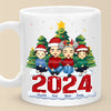 Christmas With My Family Is My Happy Place - Family Personalized Custom Mug - Christmas Gift For Family Members