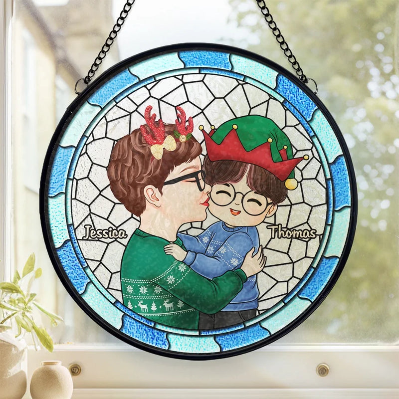 Remember This Christmas - Family Personalized Custom Stained Glass Window Hanging Suncatcher - Christmas Gift For Grandma