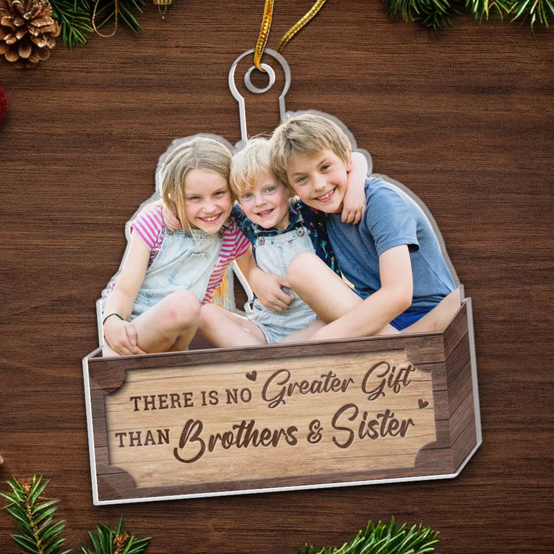 Custom Photo With You By My Side, Every Christmas Is Special - Family Personalized Custom Ornament - Acrylic Custom Shaped - Christmas Gift For Family Members, Siblings, Brothers, Sisters