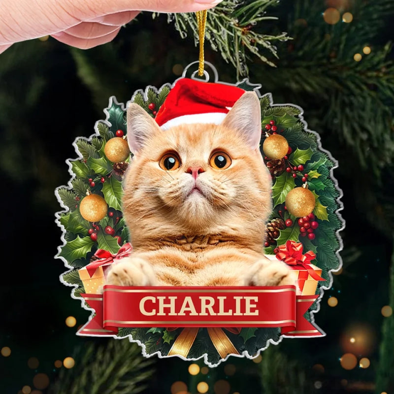 Custom Photo May Your Days Be Furry and Bright - Dog & Cat Personalized Custom Ornament - Acrylic Custom Shaped - Christmas Gift For Pet Owners, Pet Lovers