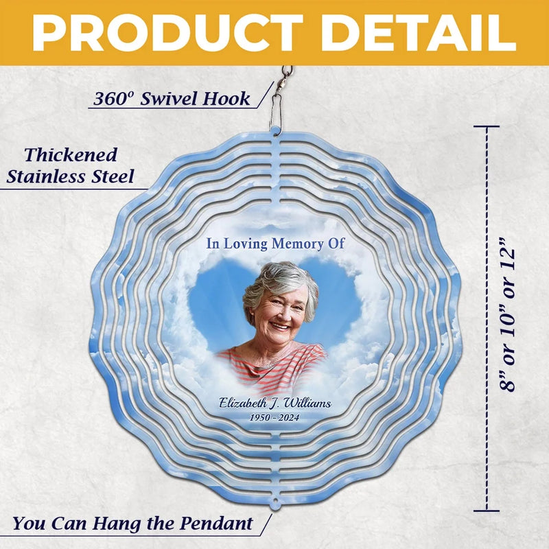 Custom Photo Too Well Loved To Ever Be Forgotten - Memorial Personalized Custom Wind Spinner - Sympathy Gift For Family Members