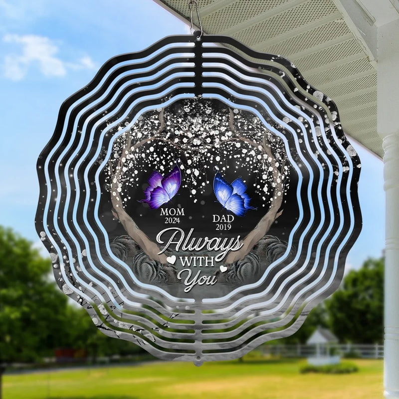 Forever In Our Thoughts - Memorial Personalized Custom Wind Spinner - Sympathy Gift For Family Members