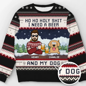 J'ai besoin d'une bière - Sweat-shirt personnalisé pour chien et chat - Pull en laine unisexe - Cadeau de Noël pour les propriétaires et les amoureux des animaux