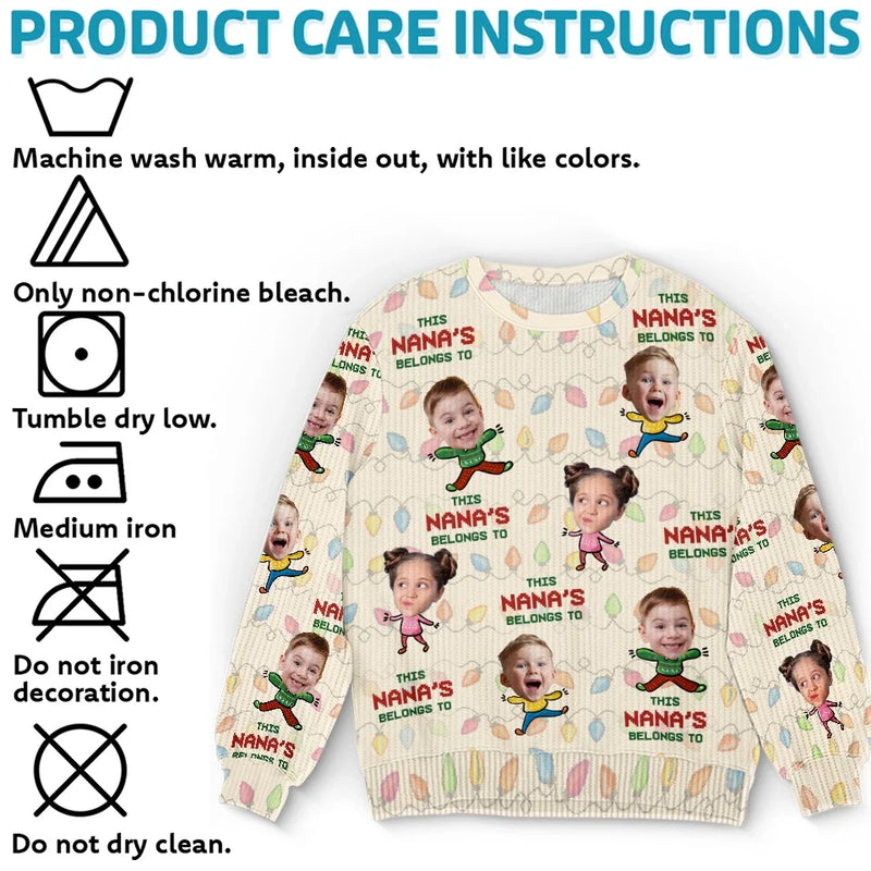 Custom Photo A Funny Sweatshirt Makes Family Gatherings More Fun - Family Personalized Custom Ugly Sweatshirt - Unisex Wool Jumper - Christmas Gift For Mom, Grandma