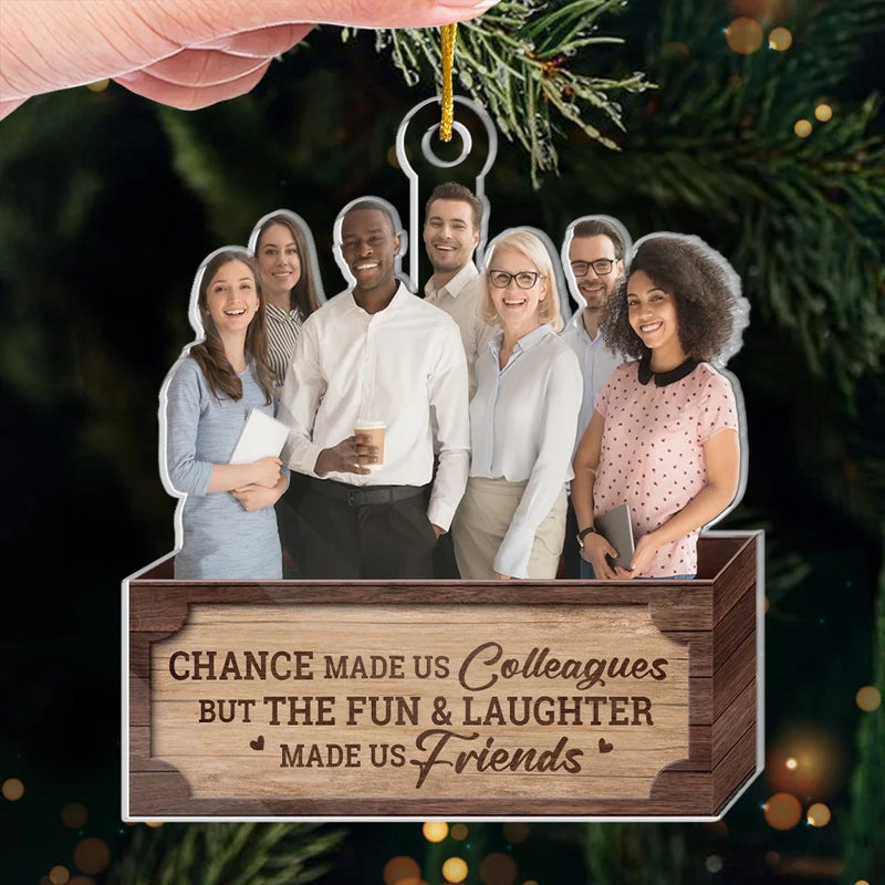 Custom Photo Seasons Greetings  - Coworker Personalized Custom Ornament - Acrylic Custom Shaped - Christmas Gift For Coworkers, Work Friends, Colleagues