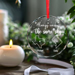 Custom Name Long Distance Couple Gifts - Personalized Glass Ornament