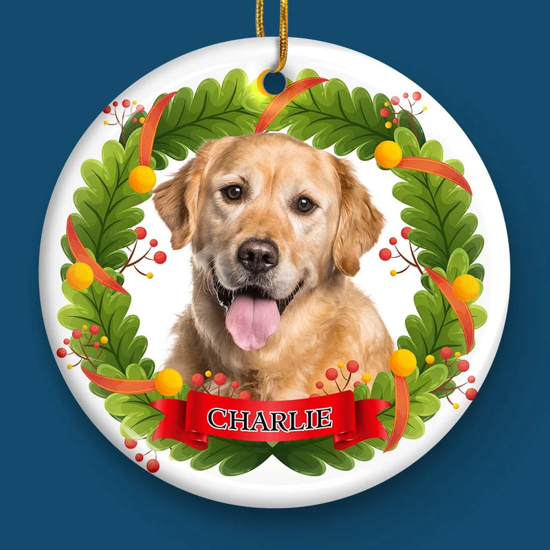 Custom Photo Keep Your Pet Close To Your Heart This Christmas - Dog & Cat Personalized Custom Ornament - Ceramic Round Shaped - Christmas Gift For Pet Owners, Pet Lovers