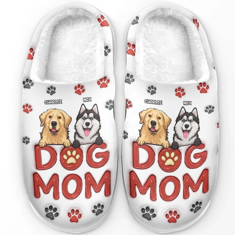 Santa Paws Is Coming To Town - Dog & Cat Personalized Custom Fluffy Slippers - Christmas Gift For Pet Owners, Pet Lovers