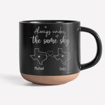 Always Under The Same Sky - Couple Personalized Custom Pottery Mug - Gift For Husband Wife, Anniversary