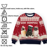 Custom Photo Happiness Is A Warm Puppy - Dog & Cat Personalized Custom Ugly Sweatshirt - Unisex Wool Jumper - Christmas Gift For Pet Owners, Pet Lovers