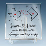 Always Under The Same Sky - Couple Personalized Custom Square Shaped Acrylic Plaque - Gift For Husband Wife, Anniversary