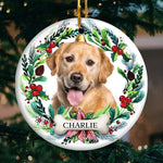 Custom Photo Christmas Is Better With Hot Cocoa And A Pet On Your Lap - Dog & Cat Personalized Custom Ornament - Ceramic Round Shaped - Christmas Gift For Pet Owners, Pet Lovers
