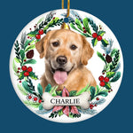 Custom Photo Christmas Is Better With Hot Cocoa And A Pet On Your Lap - Dog & Cat Personalized Custom Ornament - Ceramic Round Shaped - Christmas Gift For Pet Owners, Pet Lovers