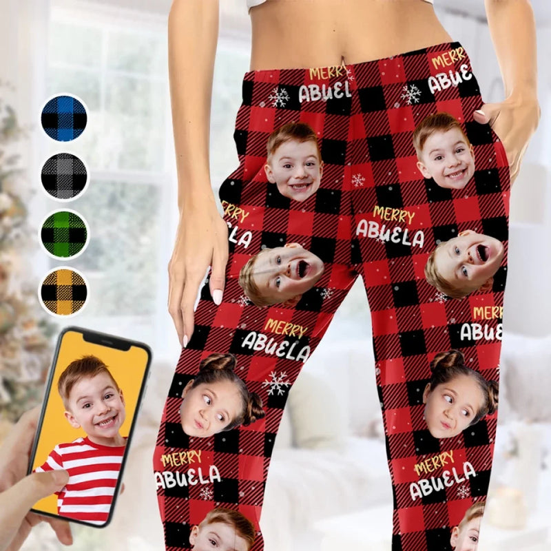 Custom Photo May Your Christmas Be Blessed With The Love And Laughter Of Family - Family Personalized Custom Pajama Pants - Christmas Gift For Family Members