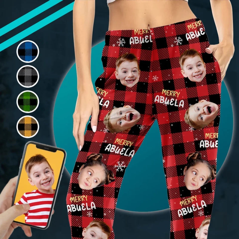 Custom Photo May Your Christmas Be Blessed With The Love And Laughter Of Family - Family Personalized Custom Pajama Pants - Christmas Gift For Family Members
