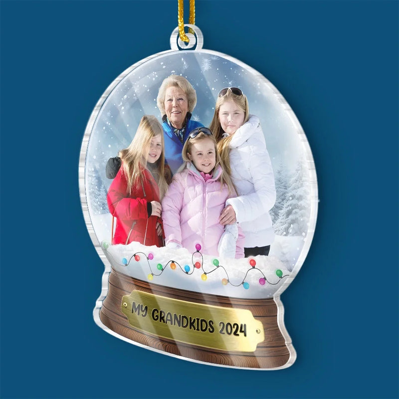 Custom Photo There Is No Distance That Can Lessen A Grandparent’s Love - Family Personalized Custom Ornament - Acrylic Custom Shaped - Christmas Gift For Grandma, Grandpa