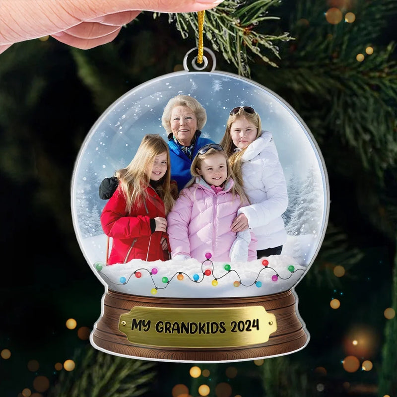 Custom Photo There Is No Distance That Can Lessen A Grandparent’s Love - Family Personalized Custom Ornament - Acrylic Custom Shaped - Christmas Gift For Grandma, Grandpa