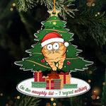 On The Naughty List With This Cattitude - Cat Personalized Custom Ornament - Acrylic Custom Shaped - Christmas Gift For Pet Owners, Pet Lovers