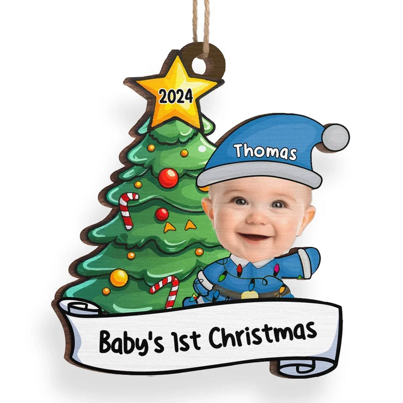 Custom Photo Our Little Miracle's First Christmas - Family Personalized Custom Ornament - Wood Custom Shaped - Christmas Gift For Baby Kids, Newborn Baby, First Christmas