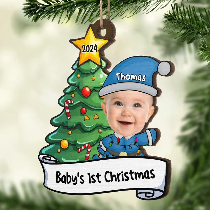Custom Photo Our Little Miracle's First Christmas - Family Personalized Custom Ornament - Wood Custom Shaped - Christmas Gift For Baby Kids, Newborn Baby, First Christmas