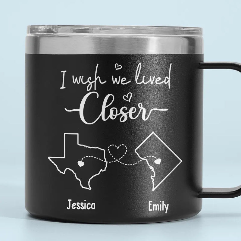 You And I Are Always Under The Same Sky - Couple Personalized Custom 14oz Stainless Steel Tumbler With Handle - Gift For Husband Wife, Anniversary