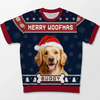 Custom Photo Feliz Navidog - Dog Personalized Custom All Over Print Adult Short Sleeve Sweater - Christmas Gift For Pet Owners, Pet Lovers