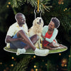 Custom Photo Peace And Joy To You This Christmastime - Couple Personalized Custom Ornament - Acrylic Custom Shaped - Christmas Gift For Husband Wife, Anniversary, Pet Owners, Pet Lovers
