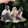 Custom Photo Peace And Joy To You This Christmastime - Couple Personalized Custom Ornament - Acrylic Custom Shaped - Christmas Gift For Husband Wife, Anniversary, Pet Owners, Pet Lovers
