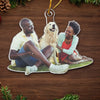 Custom Photo Peace And Joy To You This Christmastime - Couple Personalized Custom Ornament - Acrylic Custom Shaped - Christmas Gift For Husband Wife, Anniversary, Pet Owners, Pet Lovers
