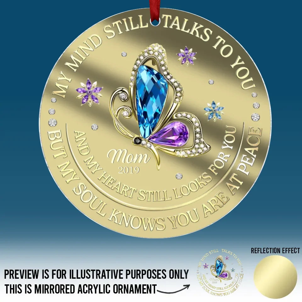 Your Light Remains In Our Hearts - Memorial Personalized Custom Mirrored Acrylic Ornament - Sympathy Gift, Christmas Gift For Family Members