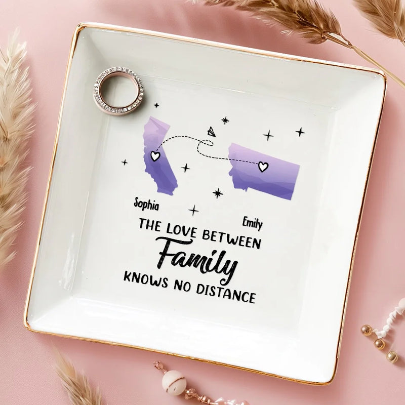 Family Will Always Be Connected By Heart - Family Personalized Custom Jewelry Dish - Gift For Family Members
