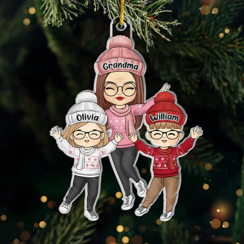 Christmas Magic Is Found In Family Togetherness - Family Personalized Custom Ornament - Acrylic Custom Shaped - Christmas Gift For Grandma, Grandpa