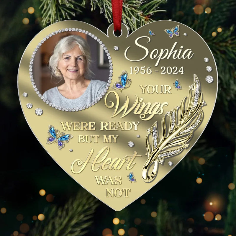 Custom Photo Your Love Leaves A Lasting Imprint - Memorial Personalized Custom Mirrored Acrylic Ornament - Sympathy Gift, Christmas Gift For Family Members