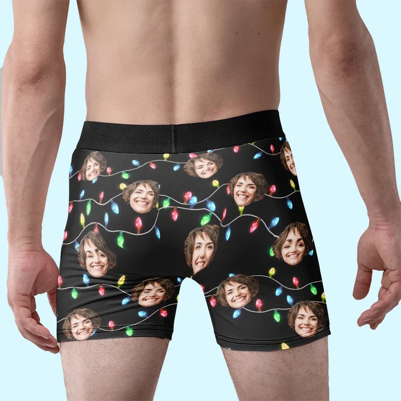 Custom Photo Bring Joy To His Regular Routine With Something Fun - Funny Personalized Custom Boxer Briefs, Men's Boxers - Christmas Gift For Boyfriend, Husband, Anniversary