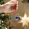 Custom Photo The Smallest Feet Make The Biggest Footprints In Our Hearts - Family Personalized Custom Heart Glass Ornament - Christmas Gift For Baby Kids, Newborn