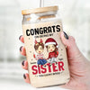 Every Problem Is Easier With A Friend Next To You - Bestie Personalized Custom Glass Cup, Iced Coffee Cup - Christmas Gift For Best Friends, BFF, Sisters