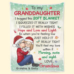 Custom Name Christmas Gifts for Granddaughters - Personalized Blanket