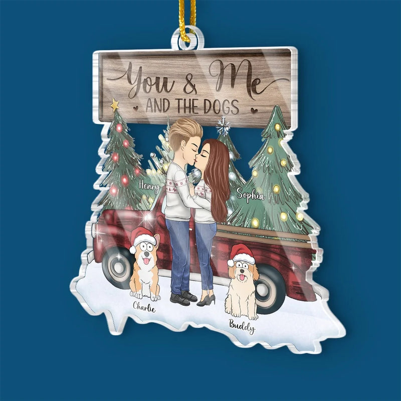 Warm Wishes To You And Your Beloved Furry Family - Couple Personalized Custom Ornament - Acrylic Custom Shaped - Christmas Gift For Husband Wife, Anniversary, Pet Owners, Pet Lovers