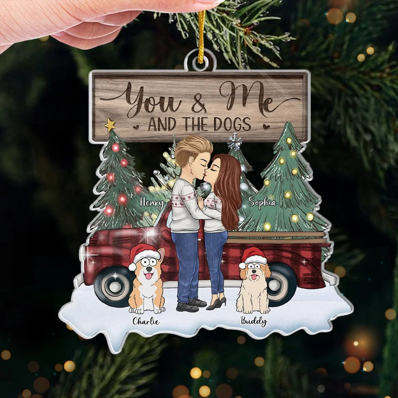 Warm Wishes To You And Your Beloved Furry Family - Couple Personalized Custom Ornament - Acrylic Custom Shaped - Christmas Gift For Husband Wife, Anniversary, Pet Owners, Pet Lovers