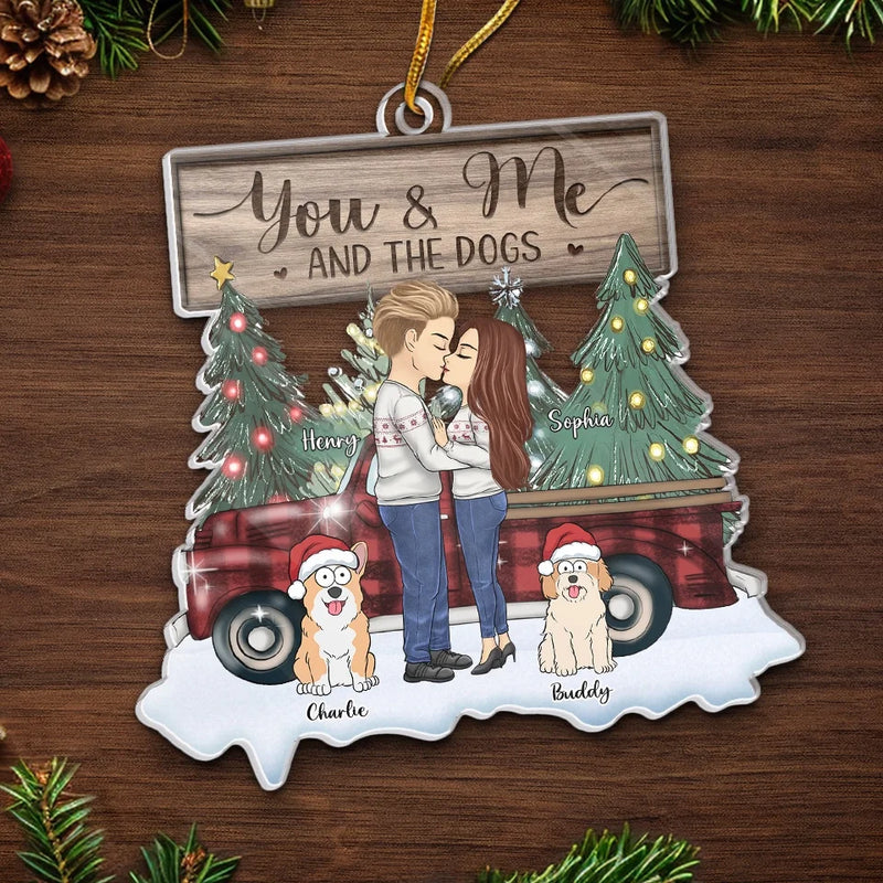 Warm Wishes To You And Your Beloved Furry Family - Couple Personalized Custom Ornament - Acrylic Custom Shaped - Christmas Gift For Husband Wife, Anniversary, Pet Owners, Pet Lovers