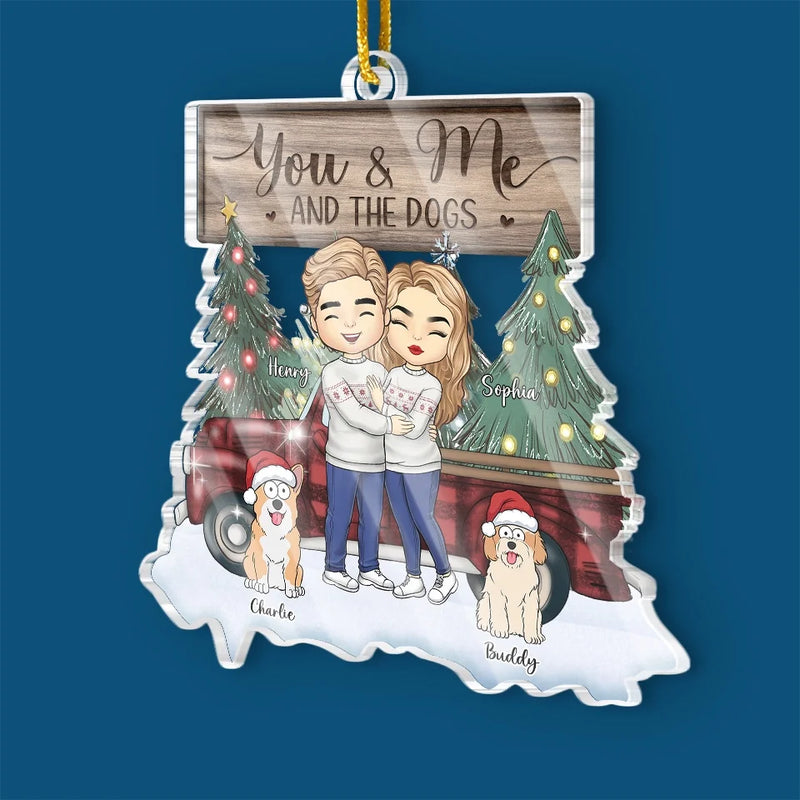 Paws And Claws, Our Pets Bring Christmas Cheer - Couple Personalized Custom Ornament - Acrylic Custom Shaped - Christmas Gift For Husband Wife, Anniversary, Pet Owners, Pet Lovers