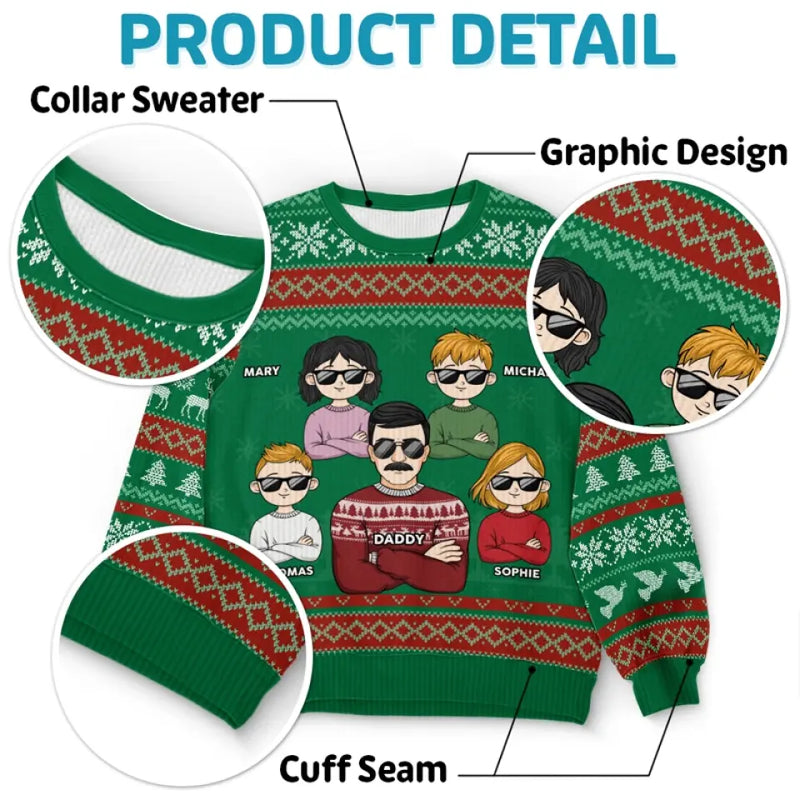 The Holidays Are A Time For Family - Family Personalized Custom Ugly Sweatshirt - Unisex Wool Jumper - Christmas Gift For Family Members